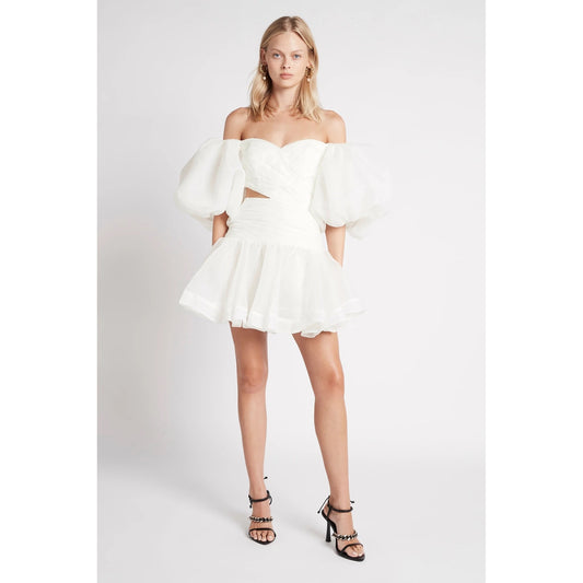 Aje Myriad Cut Out Mini Dress - Ivory (SIZE 10)